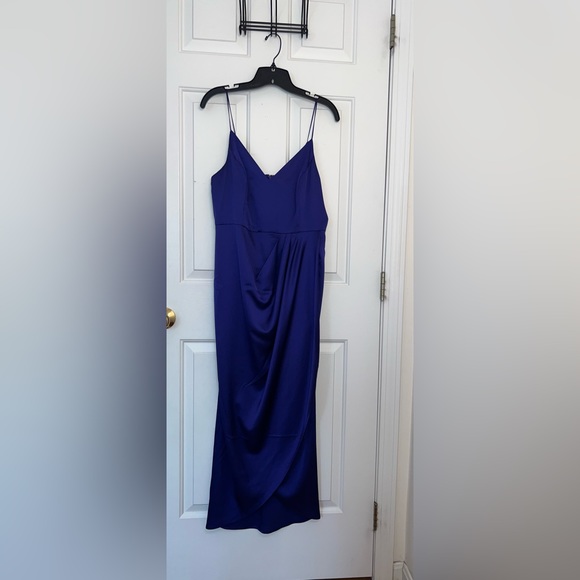Express | Dresses | Express Blue Satin Dress | Poshmark